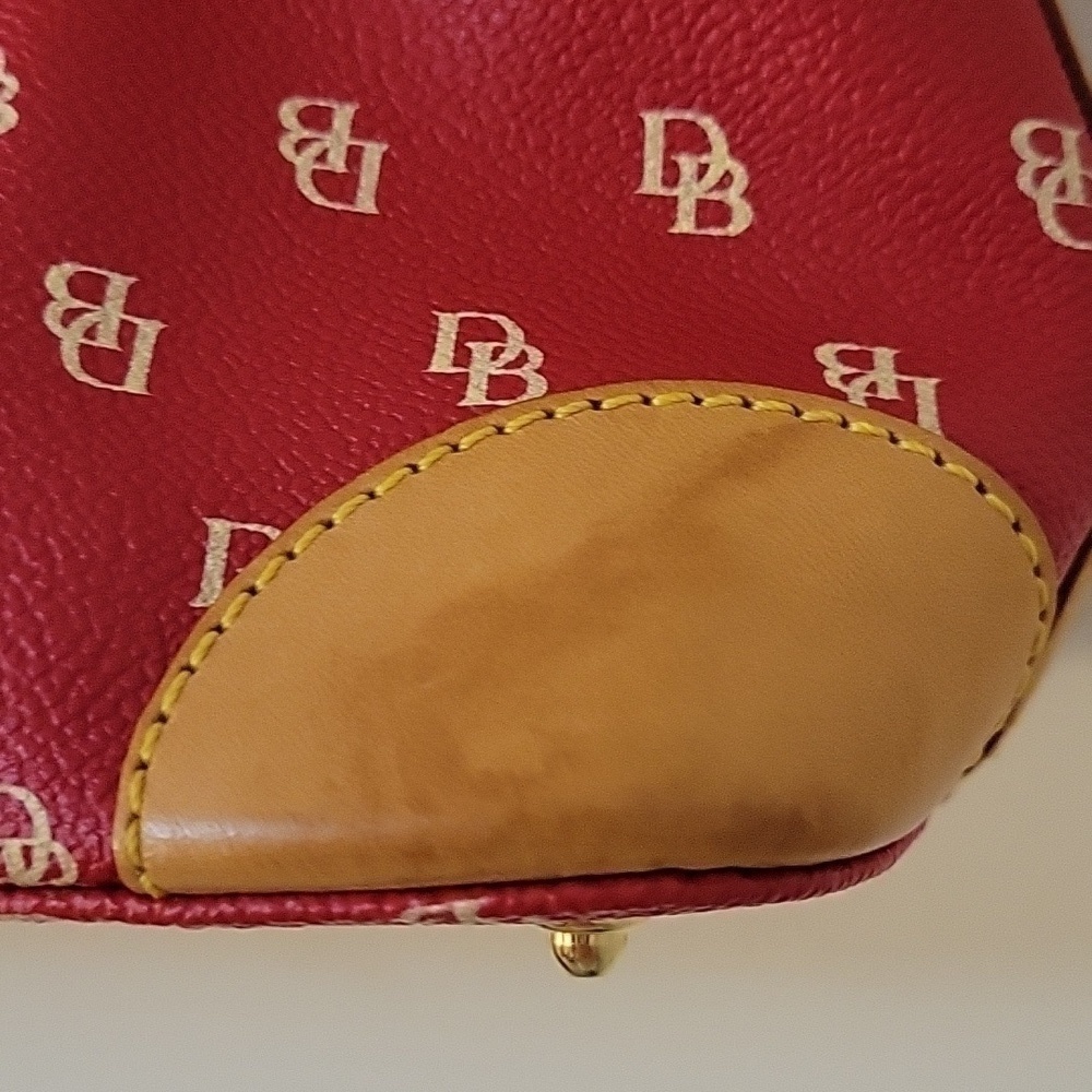 Vtg 1990s DOONEY & BOURKE Tomato Red Logo Satchel Shoulder Bag - Picture 6 of 15